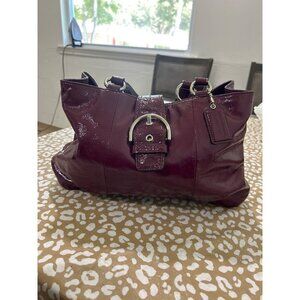 Coach Soho Plum Patent Leather Large Carryall Tote Purse F19711 EUC